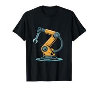 Gráfico divertido It Must Work In Theory Funny Worker Hand Robot Camiseta