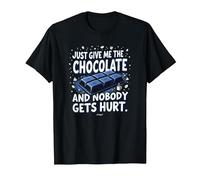 Gráfico Divertido para Amantes de la Comida Just Give Me The Chocolate Camiseta, Hombre, Negro, S