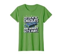 Gráfico Divertido para Amantes de la Comida Just Give Me The Chocolate Camiseta, Mujer, Hierba, XXL