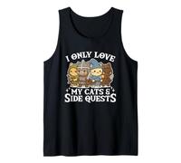 Gráfico Divertido para Jugadores con Texto en inglés I Only Love My Cats and Side Quests Camiseta sin Mangas