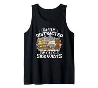 Gráfico Divertido para Jugadores fácilmente distraído por Gatos y misiones secundarias Camiseta sin Mangas