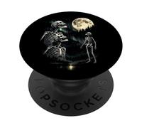 Gráfico Divertido Vintage de 3 Bunny Howling At Moon de los años 80 y 90 PopSockets PopGrip Adhesivo