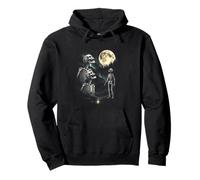 Gráfico Divertido Vintage de 3 Bunny Howling At Moon de los años 80 y 90 Sudadera con Capucha