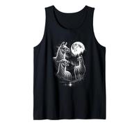 Gráfico Divertido Vintage de los años 80-90 de Alpaca Aullando en la Luna Camiseta sin Mangas