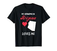 Gráfico divertido y lindo de nieto con texto en inglés "My Grandma in Arizona Loves Camiseta