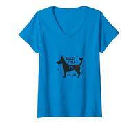 Gráfico Doggy Style is My Life Pet Lover Camiseta Cuello V, Mujer, Zafiro, L