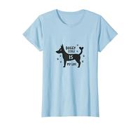 Gráfico Doggy Style is My Life Pet Lover Camiseta, Mujer, Azul Bebé, L