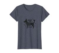 Gráfico Doggy Style is My Life Pet Lover Camiseta, Mujer, Azul Jaspeado, S