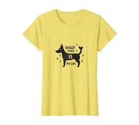 Gráfico Doggy Style is My Life Pet Lover Camiseta, Mujer, Limón, XL