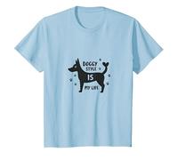 Gráfico Doggy Style is My Life Pet Lover Camiseta, Niños, Azul Bebé, 3 años