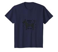 Gráfico Doggy Style is My Life Pet Lover Camiseta, Niños, Azul Marino, 10 años
