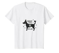 Gráfico Doggy Style is My Life Pet Lover Camiseta, Niños, Blanco, 6 años