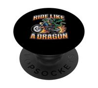 Gráfico Dragon Motorcycle Rider PopSockets PopGrip Adhesivo
