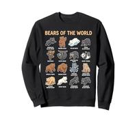 Gráfico Educativo de los mamíferos de los Osos del Mundo Sudadera