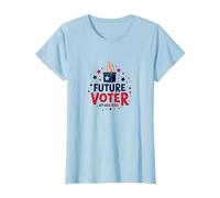 Gráfico Electoral de Estrellas patrióticas de USA Kids Future Voter Camiseta, Mujer, Azul Bebé, S
