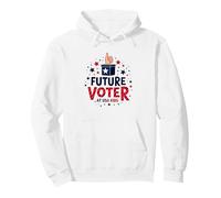 Gráfico Electoral de Estrellas patrióticas de USA Kids Future Voter Sudadera con Capucha, Unisex para Adultos, Blanco, XXL