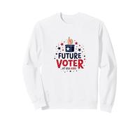 Gráfico Electoral de Estrellas patrióticas de USA Kids Future Voter Sudadera, Unisex para Adultos, Blanco, M