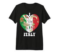 Gráfico en Forma de corazón con la Bandera del Orgullo Italiano «I Love Italy Proud to be» Camiseta Premium
