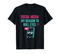 Gráfico en Rollo de Ojos para Redes sociales de Edgy Humor, Rosa y Turquesa Camiseta
