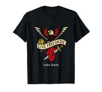 Gráfico entintado Vintage Live Free Or Die de John Stark Revolution Camiseta