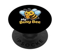 Gráfico Entusiasta de la Apicultura de Dibujos Animados de Abeja ocupada PopSockets PopGrip Adhesivo