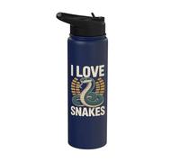 Gráfico entusiasta de reptiles I Love Snakes Stainless Steel Insulated Water Bottle