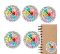 Gráfico escolar de color mental, calcomanías de gráficos circulares de emociones,Calcomanía colorida impermeable emocional - Gráfico circular de emociones de salud mental Gráficos y carteles y