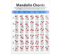 Gráfico esencial de acordes de mandolina con notas del diapasón, soporte para trompeta incluido, ideal para principiantes y adultos, recubierto premium de 57 × 41 cm, accesorio musical versátil