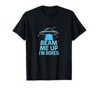 Gráfico espacial Beam Me Up I'm Bored UFO Alien Humor Camiseta