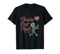 Gráfico Espeluznante de Zombis de Brains Over Heels de Halloween Camiseta
