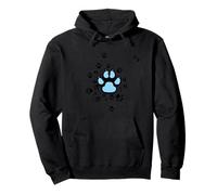 Gráfico estético Huellas de Perro Azul Claro con Garras Sudadera con Capucha