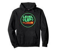 Gráfico estético Retro Pixel Level Up or Lose Gamer Sudadera con Capucha