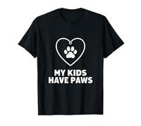 Gráfico Familiar de My Kids Have Paws con Forma de corazón, Icono de Correa, Amante de Las Mascotas Camiseta