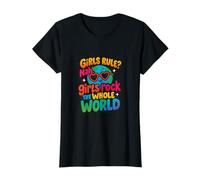 Gráfico Feminista arcoíris para niñas Rock The Whole World Camiseta