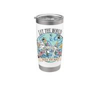 Gráfico floral de dinosaurio Hear You Roar Empowerment Vaso térmico de acero inoxidable de doble pared