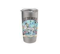 Gráfico floral de dinosaurio Hear You Roar Empowerment Vaso térmico de acero inoxidable de doble pared