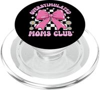 Gráfico Floral Retro de Moms Club con Lazo Rosa sobreestimulado PopSockets PopGrip para MagSafe