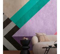 Gráfico Foto Mural Con Dinámicas Linientexturen Como Pintado - Colorido, Viol