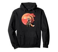Gráfico Fox Warrior Puesta de Sol Japonesa Ukiyo-e Arte Sudadera con Capucha