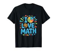 Gráfico geométrico colorido I Love Math Camiseta