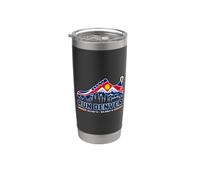 Gráfico GPS Run DEN de Cow Town Denver Running Skyline Vaso térmico de acero inoxidable de doble pared