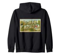 Gráfico gráfico Vintage de Carolina del Norte para Recuerdos de Viaje de los años 50 Sudadera con Capucha