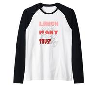 Gráfico Granate Rojo Borgoña Laugh But Don't Trust Burgundy Camiseta Manga Raglan