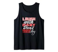 Gráfico Granate Rojo Borgoña Laugh But Don't Trust Burgundy Camiseta sin Mangas
