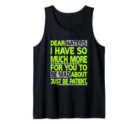 Gráfico Green Dear Haters - Be Mad Green Camiseta sin Mangas