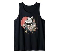 Gráfico Guerrero Jabalí Puesta de Sol japonés Ukiyo-e Arte Camiseta sin Mangas