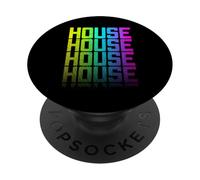 Gráfico House Music DJ Vintage EDM Rave Text Fade PopSockets PopGrip Adhesivo
