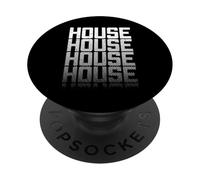 Gráfico House Music DJ Vintage EDM Rave Text Fade PopSockets PopGrip Adhesivo