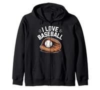 Gráfico I Love Baseball Glove Sudadera con Capucha