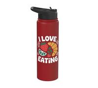 Gráfico I Love Eating Foodie Delight Stainless Steel Insulated Water Bottle
